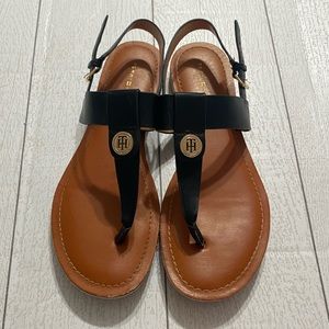 Tommy Hilfiger Flat Black Sandles